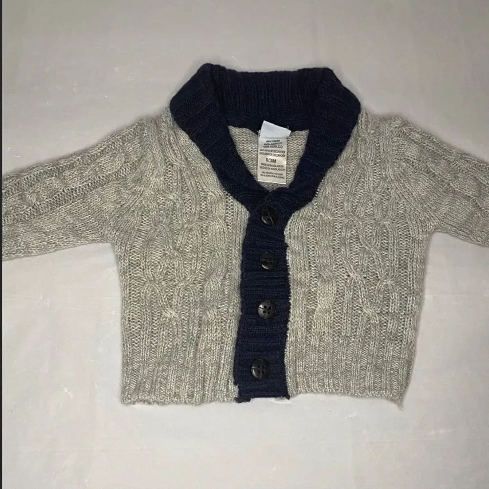 Little Lad gray button up sweater